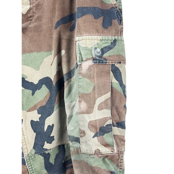 Vintage Military Camouflage Cargo Pants M Reg Adjustable Waist Cotton Outdoor - Picture 7 of 15